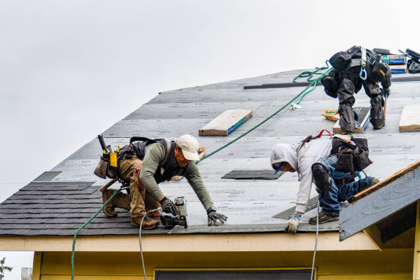 Professional Gutter Installation technician working in New Philadelphia, OH